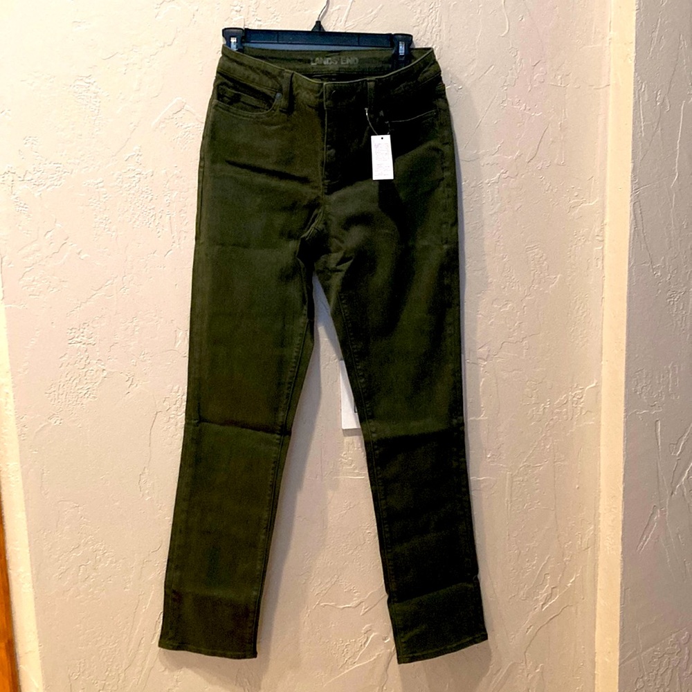 Lands End Frosted Spruce Straight Leg Jeans 4 NWT